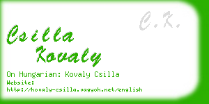 csilla kovaly business card
